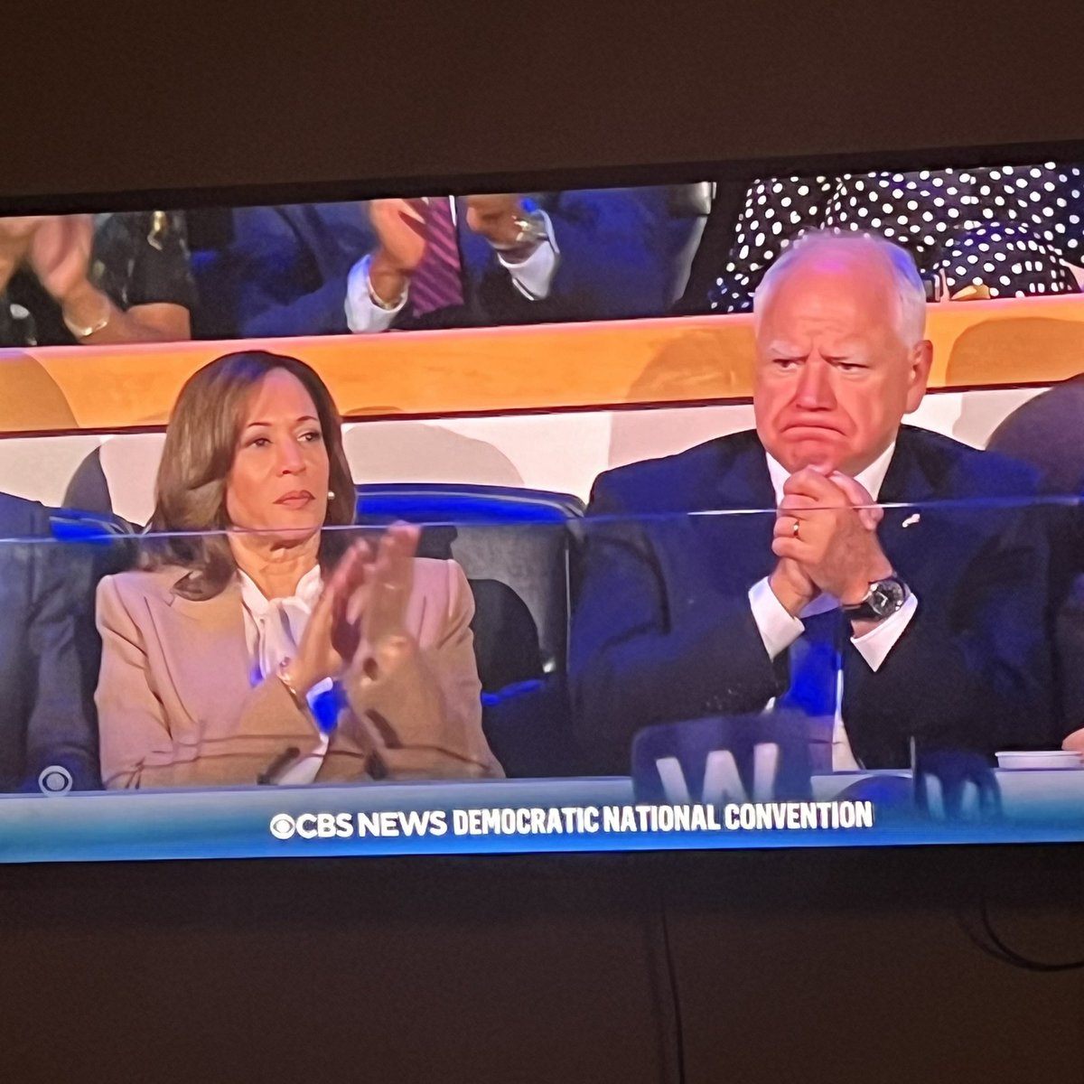 Here for <a href="/Tim_Walz/">Tim Walz</a> as he’s giving proud dad watching his  kids vibes during <a href="/POTUS/">President Donald J. Trump</a> tonight ❤️❤️❤️🇺🇸🇺🇸🇺🇸