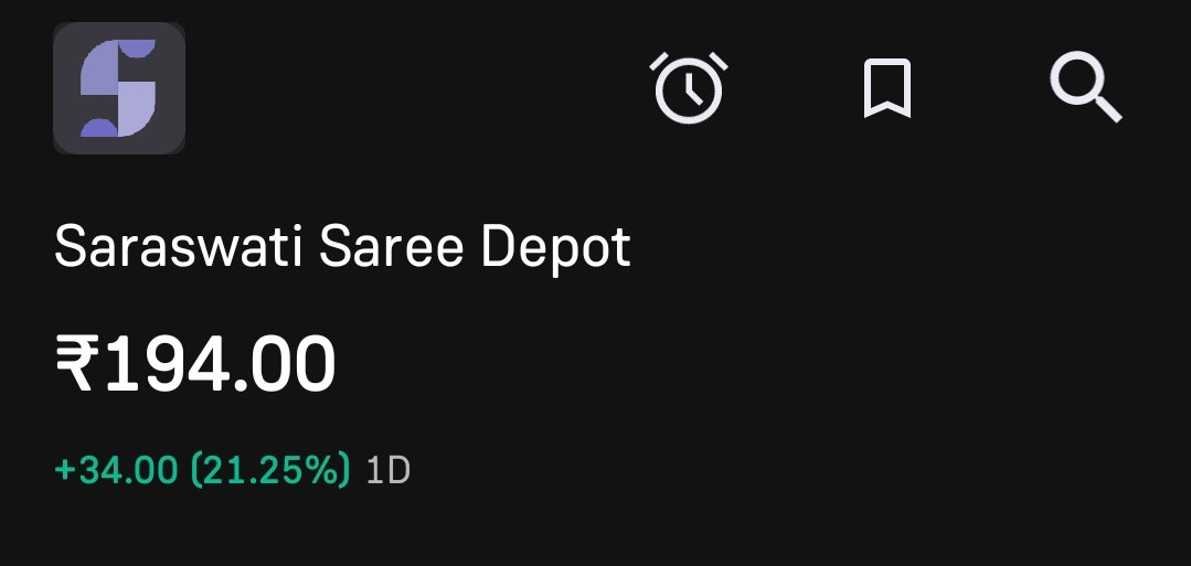 BhwaniShankar1's tweet image. 📢#IPOListing | Saraswati Saree IPO Lists with 21% Listing Day Gains 💰 

🔸Listing looks Good  for a small size IPO 👍

Did you get your allotment ?🤩

#IPOListing #SaraswatiSaree #StockMarketindia #StocksToBuy #StocksInFocus