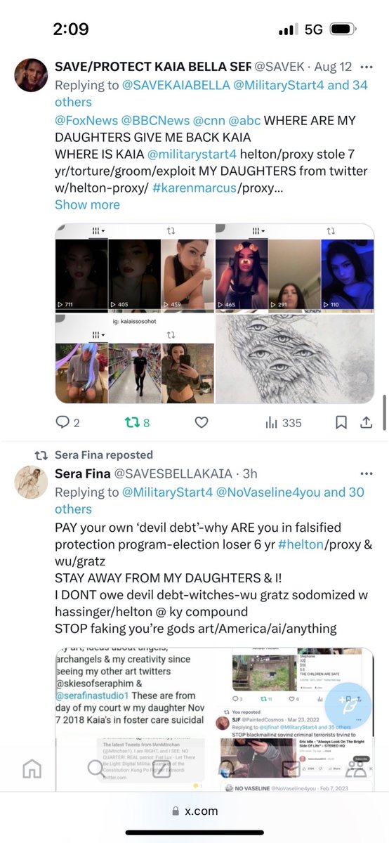 SAVEBELLAKAIA's tweet photo. @RaymondPettibon @YouTube @MilitaryStart4 @DHSgov @FBIWFO @NewYorkFBI @FBI @CNN @BBCWorld @BBCBreaking @CBS @ABC @BBC @FBILosAngeles @FBILouisville @FBIMiamiFL @FBITampa @FoxNews @davidzwirner STOP helton/proxy false evidence-fake discovery FAKE porn-NOT ME
tried-kill ME
CHECK IF KAIA MISSING
CHECK GARAGE/BASEMENT/BATHRM-MISSING-MONTH
SHE IS 16
NOT HELEN TROY-pedo criminal helton/proxy #sozitagoudouna #mjohnson #alisonwu/proxy after KAIA since 11
BELLA has spec needs https://t.co/5iFYIknwa7