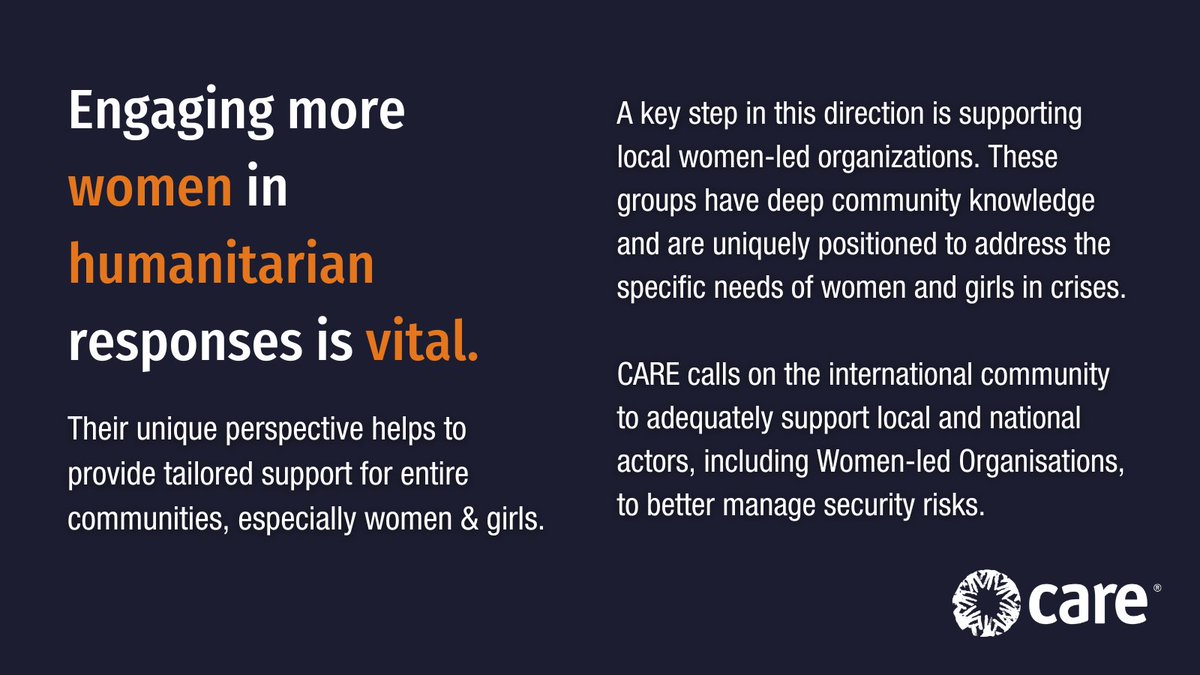 These leaders show why women's involvement in humanitarian responses is crucial. Supporting local women-led orgs is key to creating inclusive, effective aid. Let's amplify their voices &amp; ensure they have resources to lead. #ActForHumanity
