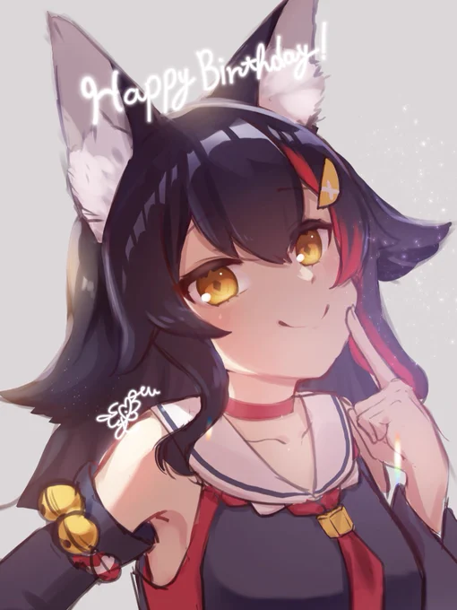 #大神ミオ生誕祭2024  #みおーん絵おめでとうございます!少しですが 