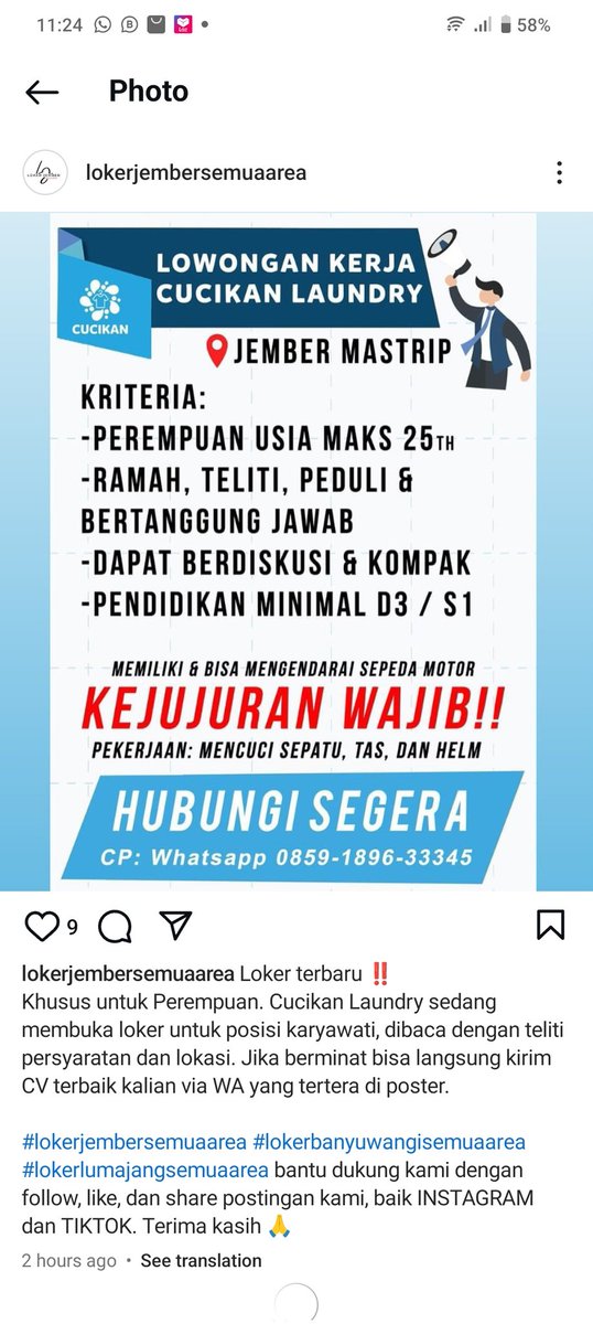 nyoiyeh's tweet image. Nemu ginian di beranda IG, bener bener syok karena nyuci doang (gatau ada hal lain apa ga karena jobdesk yang ditulis kan nyuci) minimal D3/S1 WTF????? jangan keluar komunitas plis, cuman nyampein unek-unek 😞