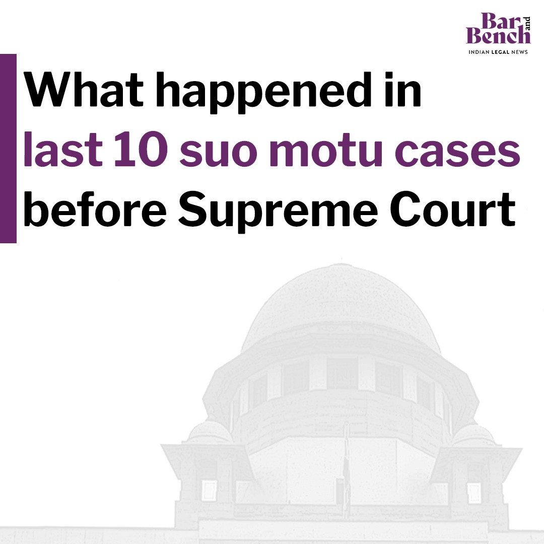 What happened in last 10 suo motu cases before Supreme Court

#SupremeCourt #SupremeCourtofIndia 

Read full story: tinyurl.com/2emcw56p