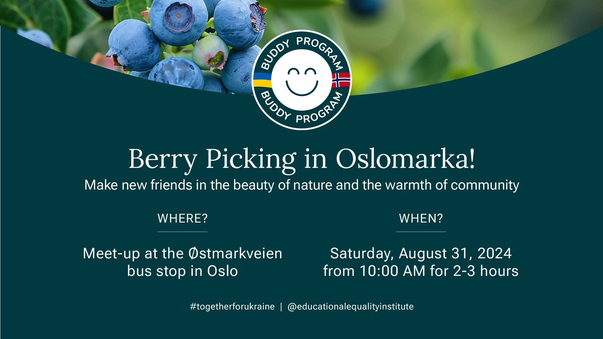 🍇 Join us for Berry Picking in Oslomarka on Sat, Aug 31 from 10:00-13:00! 🌲 

Free &amp; family-friendly, it's a great way to enjoy nature &amp; gather fresh berries. 

Register here: fb.me/e/4KzdNlirO

📍 Østmarkveien bus stop