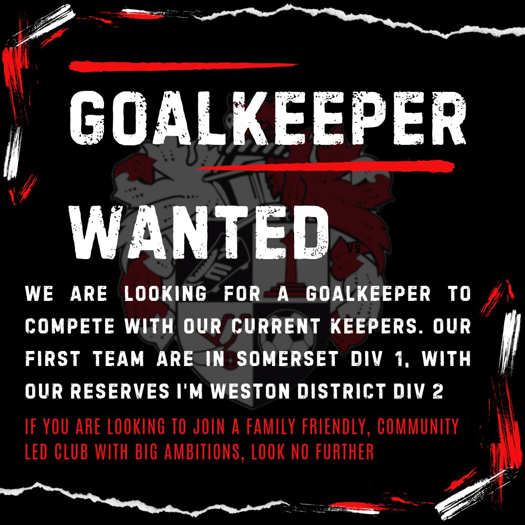 Congresbury FC (@congresburyfc) on Twitter photo 🔴⚫️RECRUITING ⚫️🔴
If you are, or know someone who is, looking for a new challenge, we'd love to hear from you!!!
<a href="/SomersetFA/">Somerset FA</a> <a href="/bsoccerworld/">Bristol Soccerworld</a> <a href="/WDistrict_FL/">Weston&DistrictFL</a> 🔴⚫️RECRUITING ⚫️🔴
If you are, or know someone who is, looking for a new challenge, we'd love to hear from you!!!
<a href="/SomersetFA/">Somerset FA</a> <a href="/bsoccerworld/">Bristol Soccerworld</a> <a href="/WDistrict_FL/">Weston&DistrictFL</a>