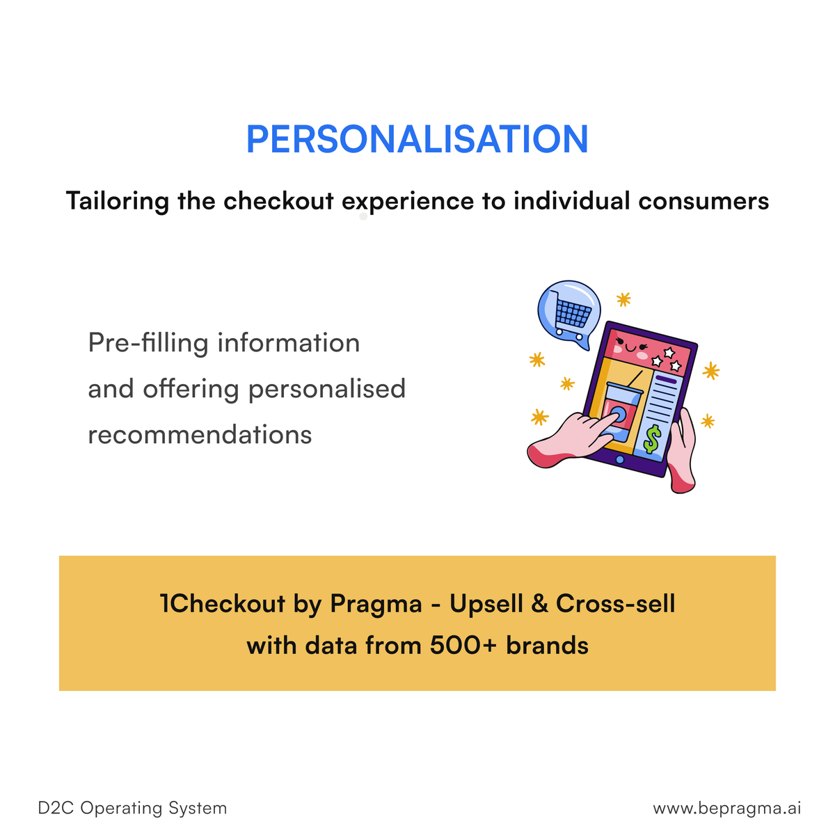 bepragma's tweet photo. A Positive Checkout Experience is crucial for conversion &amp; retention! 

1.a) To reduce drop-offs 
1.b) To personalise upselling/cross-selling 
1.c) To avoid risky customers 

And more..

The #1Checkout → https://t.co/De0MCahzhd 🚀

#d2c #startupindia #ecommercebusiness https://t.co/ZcLW2kg0KV