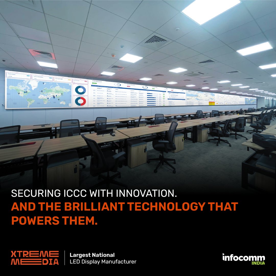 XtremeMediaIn's tweet image. See the future of security operations with Xtreme Media&apos;s LED displays at InfoComm India 2024! Experience unmatched precision and clarity in action

#XMatInfoComm #XtremeInnovation #InnovationInSecurity #LEDTechnology #XtremeMedia #ControlRoomTech #VisualExcellence