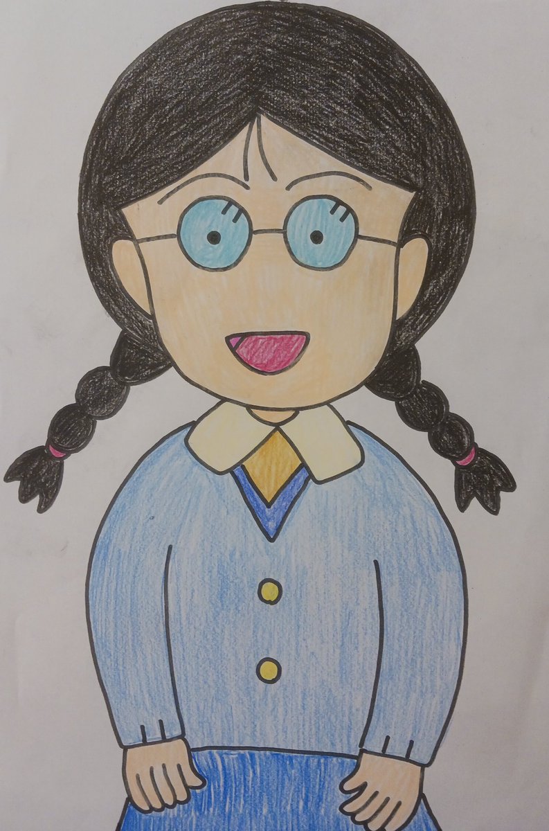 塗り絵 #色鉛筆 #色鉛筆画 #ちびまる子ちゃん #さくらももこ #穂波