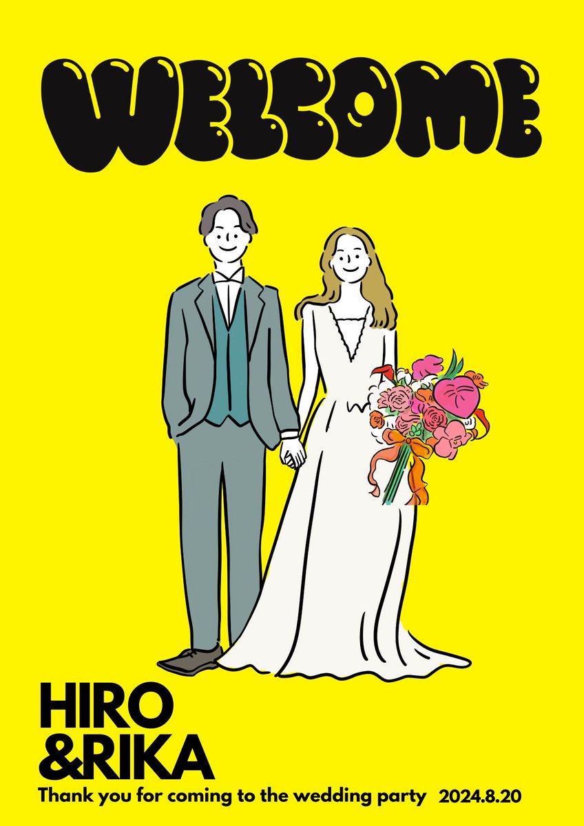 ウェルカムボードイラスト💐
#ウェルカムボード 
#ウェルカムボードオーダー
#イラスオーダー
#似顔絵イラスト