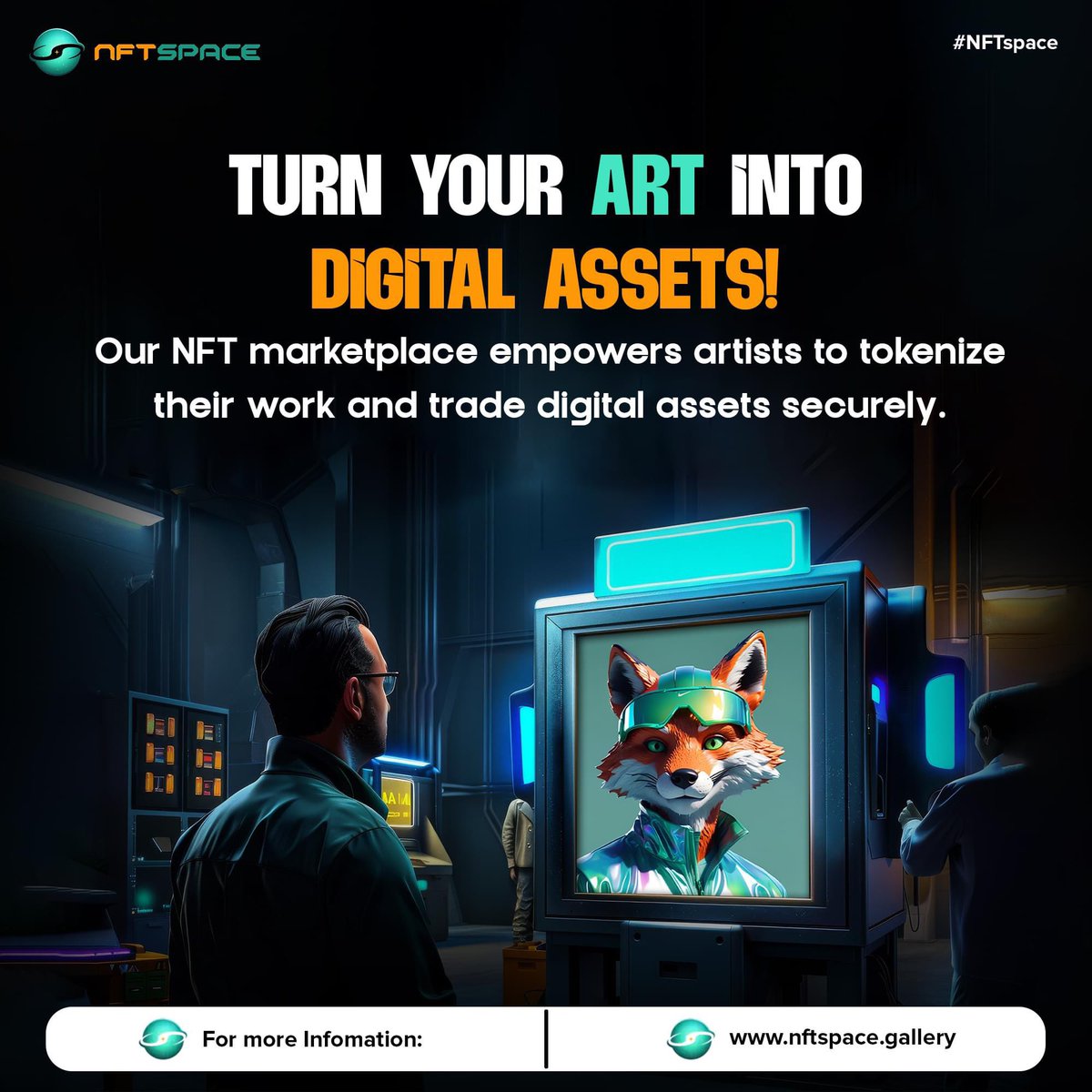 nftspaceAI's tweet photo. Turn Your Art into Digital Assets! 

Tokenize your art work and trade digital assets securely on our NFT marketplace.

Contact us today! 👉
..
🌐👉 : https://t.co/JcWeJsJXG2
..
#NFTmarketplace  #DigitalAssets #nftspace #NFTs https://t.co/Yvzjjv0DmW