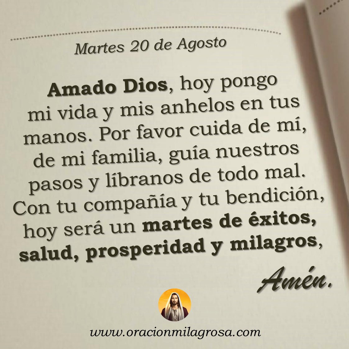 Oración para hoy martes 20 de agosto  👉 youtu.be/pTOQFdPyArY ✨