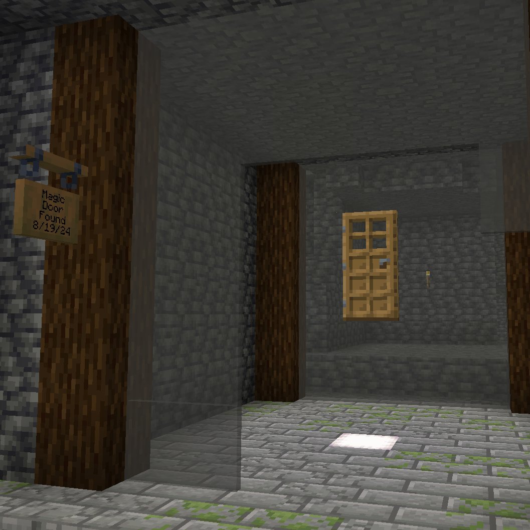 Found a magic door on our server.  Had to preserve it.  Have had floating grass... never a door.  
Raid thanks today 🙌📢
ItsRachel_J
HungaryaRoli
<a href="/Nikolian_/">Nikolian</a> 
<a href="/GingerCrush1/">Ginger_Crush</a> 

Decided to go hang with <a href="/TheMisterGeof/">Geof</a> for the rest of the evening. 💚 
See you all tomorrow.