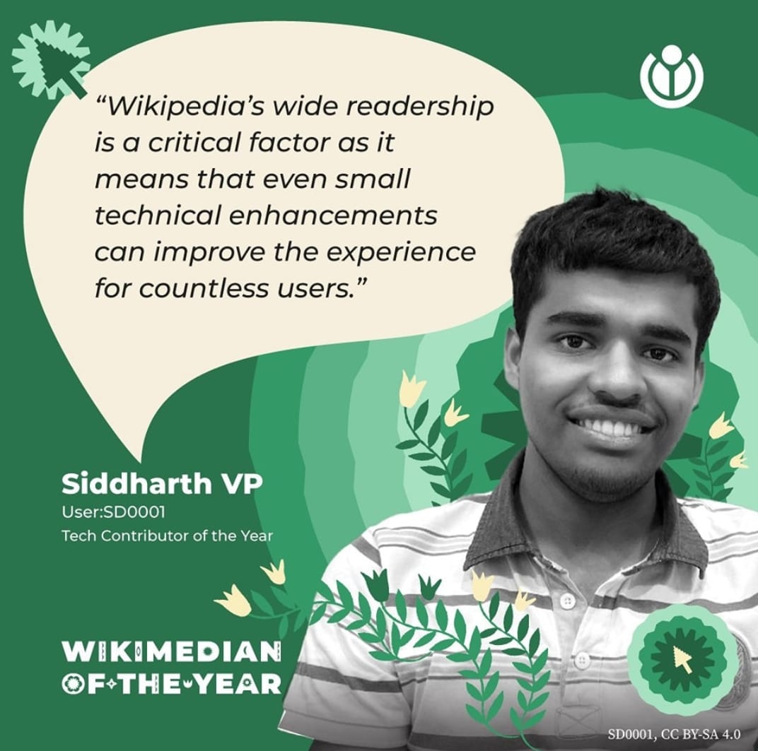 Congratulations to <a href="/siddharthvp/">Siddharth VP</a> , Tech Contributor of the Year!