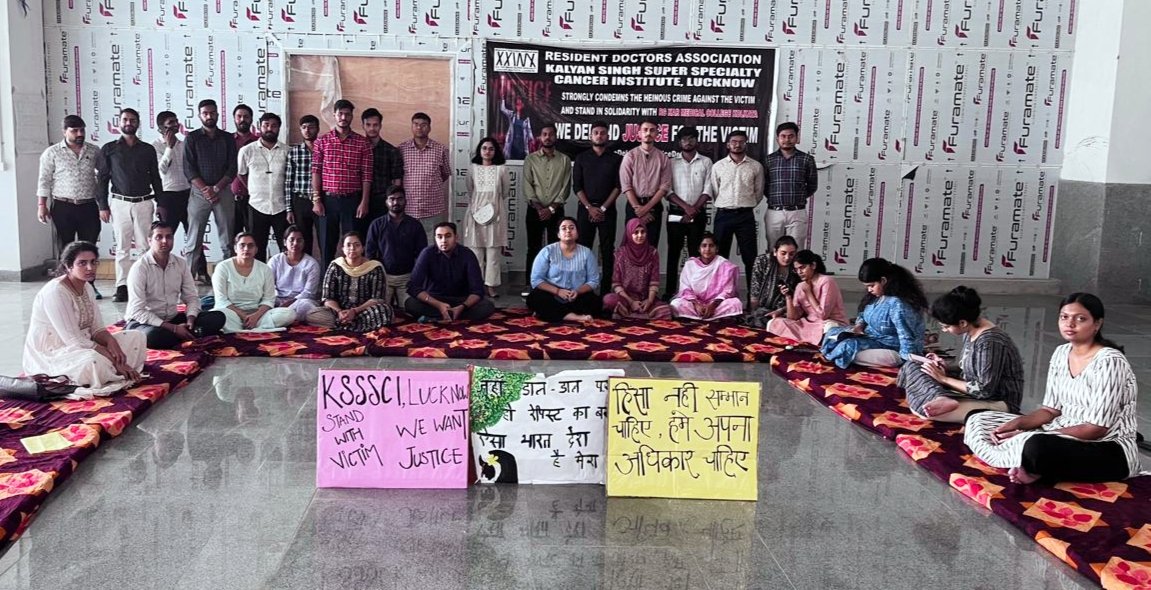 RDA@KSSSCI, Lucknow (@rdakssscilko) on Twitter photo 20/08/2024: Resident Doctors Protest at Kalyan Singh Cancer Institute, Lko.
Doctors are still being ethical in their protest. Not blocking roads, still giving emergency services. We are forced to follow No safety, No duty.
#JusticeForMoumita
<a href="/AIIMSRDA/">RDAAIIMS DELHI</a> <a href="/PMOIndia/">PMO India</a> <a href="/brajeshpathakup/">Brajesh Pathak</a> 20/08/2024: Resident Doctors Protest at Kalyan Singh Cancer Institute, Lko.
Doctors are still being ethical in their protest. Not blocking roads, still giving emergency services. We are forced to follow No safety, No duty.
#JusticeForMoumita
<a href="/AIIMSRDA/">RDAAIIMS DELHI</a> <a href="/PMOIndia/">PMO India</a> <a href="/brajeshpathakup/">Brajesh Pathak</a>