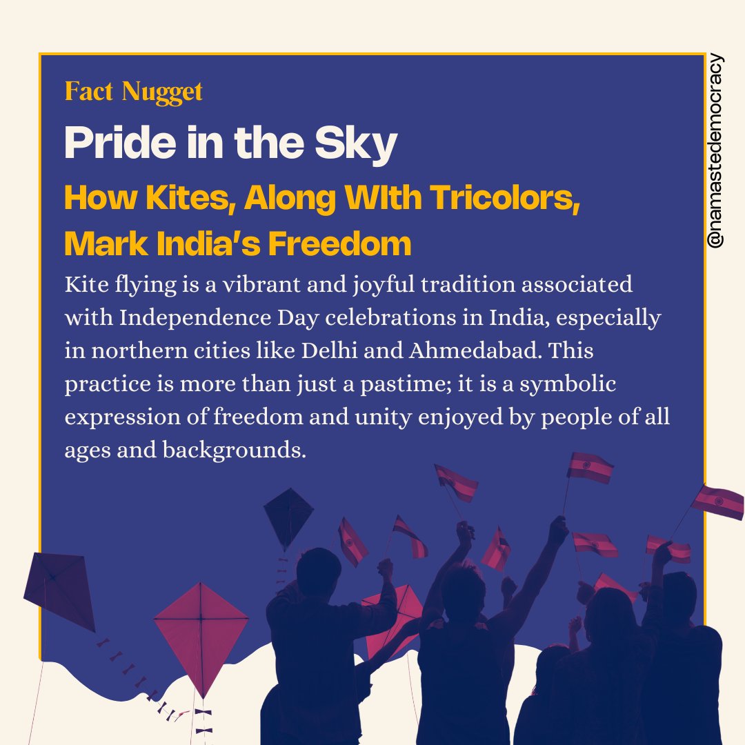 NamsteDemocracy's tweet photo. #namasteinformed #namastedemocracy #IndependenceDay #KiteFlying #FreedomSpirit #KitesOfIndia #UnityInDiversity #PatrioticCelebration #KiteFestival #Manjha #NationalColors https://t.co/kQCoCqApWn