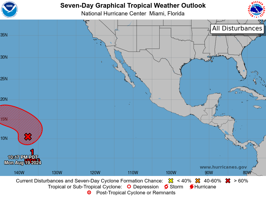 LimWeather's tweet photo. D81 CPAC/D98 EPAC #HurricaneSeason2024
2am EDT
#Invest90E has 80% chance to become a TC in 2 and 7 days will hopefully stay S of #Hawaii;watching this closely tho is highly encouraged
Next name:#Hone/#Hector
#Tropicswx #wxtwitter #HurricaneSeason #90E #EP90 #HIwx https://t.co/T9HpY015st