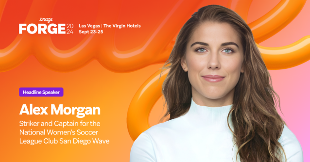IsThatJeff's tweet image. 🏅 Big News, Team! @alexmorgan13 is coming to @Braze #BrazeForge24! 🎉 She’ll share insights on branding, social media, and partnerships. 💼⚽ Learn from Alex and top marketers from #McDonalds, #Venmo, and more. Don’t miss out—register now! 🔥 bit.ly/4aq2X4W