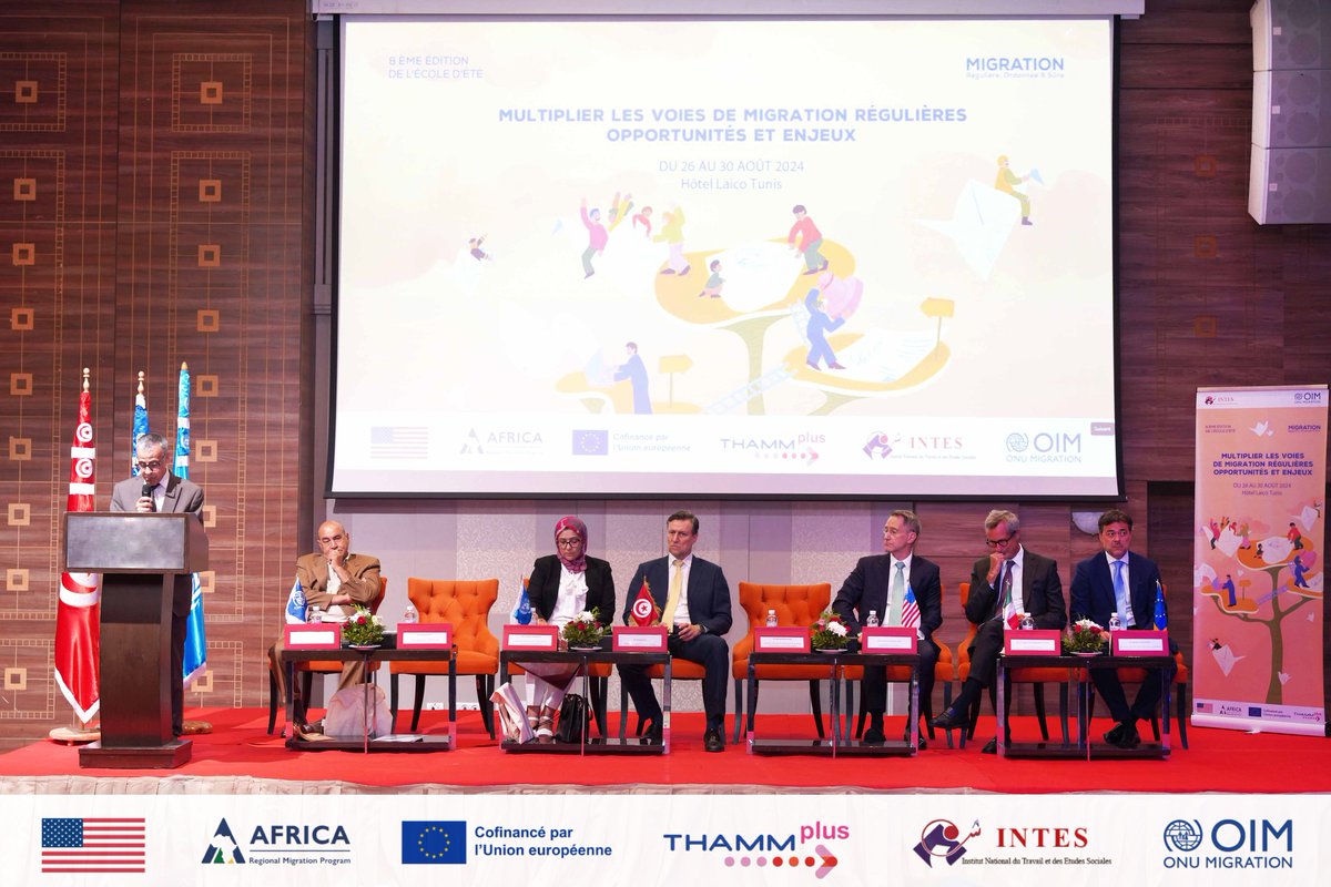 IOM_Tunisia's tweet image. Lancement de la 8ème édition de l&apos;Ecole d&apos;été sur la Migration &apos;Multiplier les voies de migration régulières : état des lieux et opportunités&apos;.

🗓️ 26-30 août
📍Tunis

En savoir plus 👉 shorturl.at/LY4cG
#RegularPathways

🙏 @StatePRM | @UeTunisie