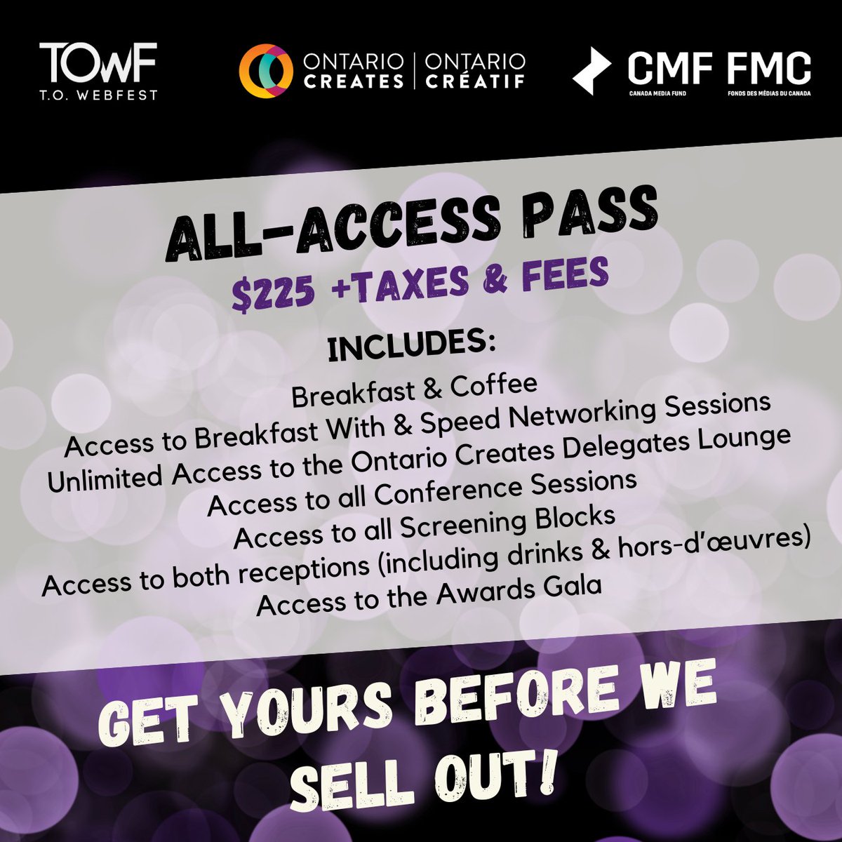 TOWebFest's tweet image. It&apos;s not too late to get your All-Access Pass! The networking sessions open for signups at noon TODAY! ⁠(only for All-Access Pass holders!)
⁠
Register here: l8r.it/Hhb0
⁠
#towebfest #Toronto #conference #towf11 #allaccess #networking #speednetworking #breakfast
