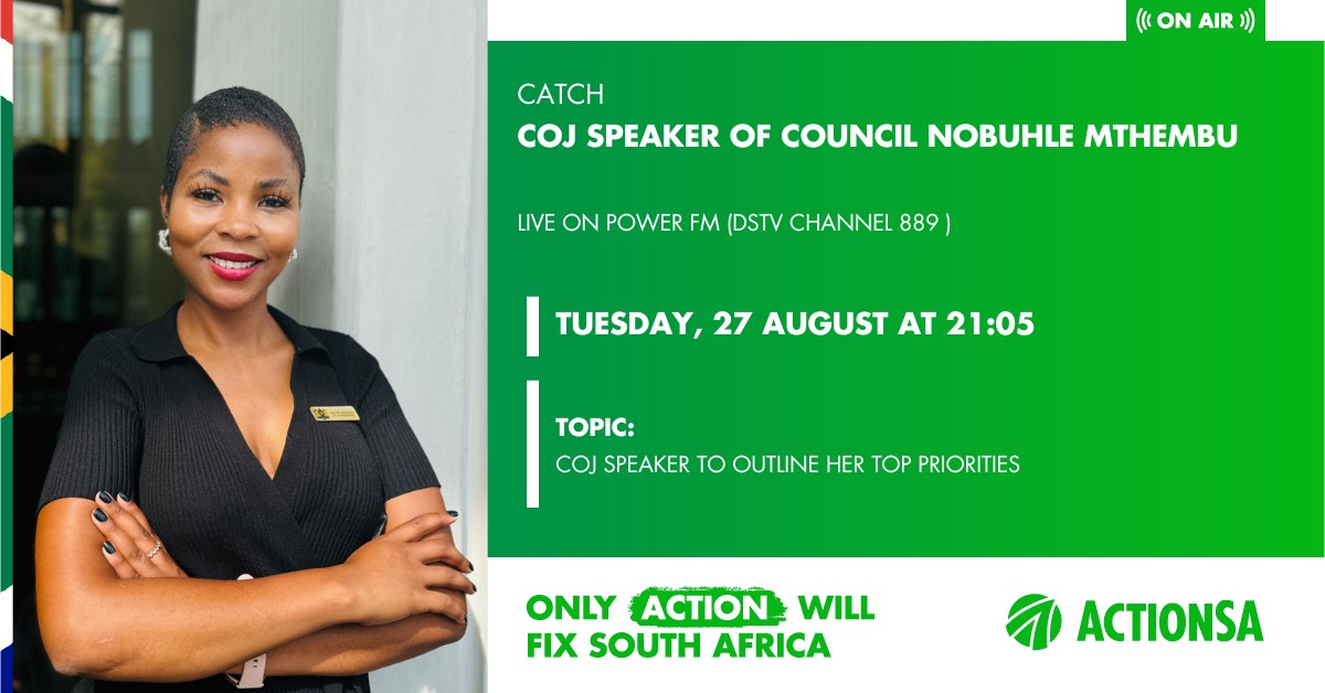SthembeloMajola's tweet image. Catch @CityofJoburgZA Council Speaker @cllr_mthembu live on @POWER987News tonight