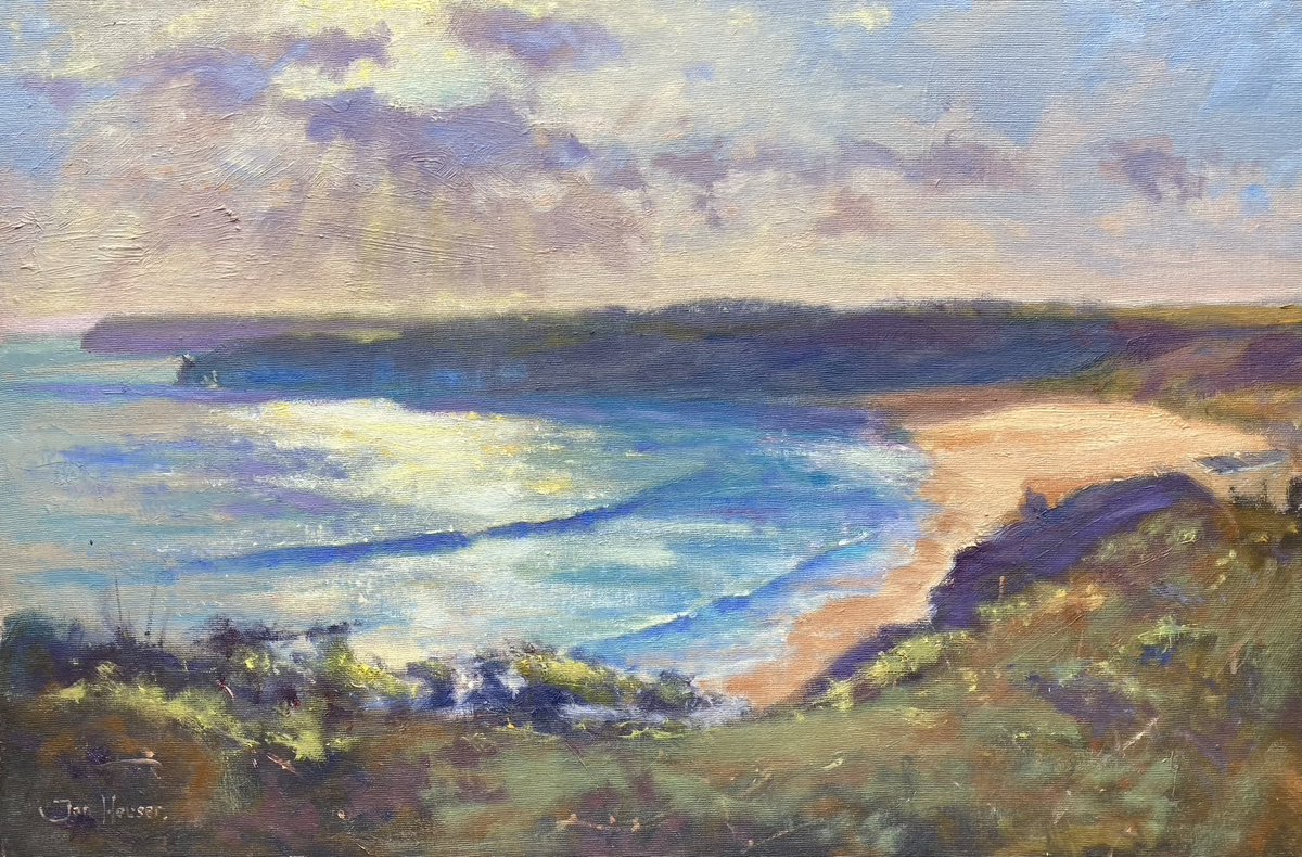 A new painting of the lovely Barafundle Beach, Pembrokeshire. 
Oil on 12”x 18” canvas panel 
jonhouser.co.uk