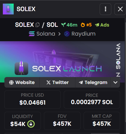 WE’RE JUST GETTING STARTED! 🚀

The Solex V2 launch is already making waves on Dexscreener, but we’re aiming for the STARS! 

Let’s keep this momentum going and show what we’re made of!

Who’s in it for the long haul? 💎💪

dexscreener.com/solana/3ceMC8r…