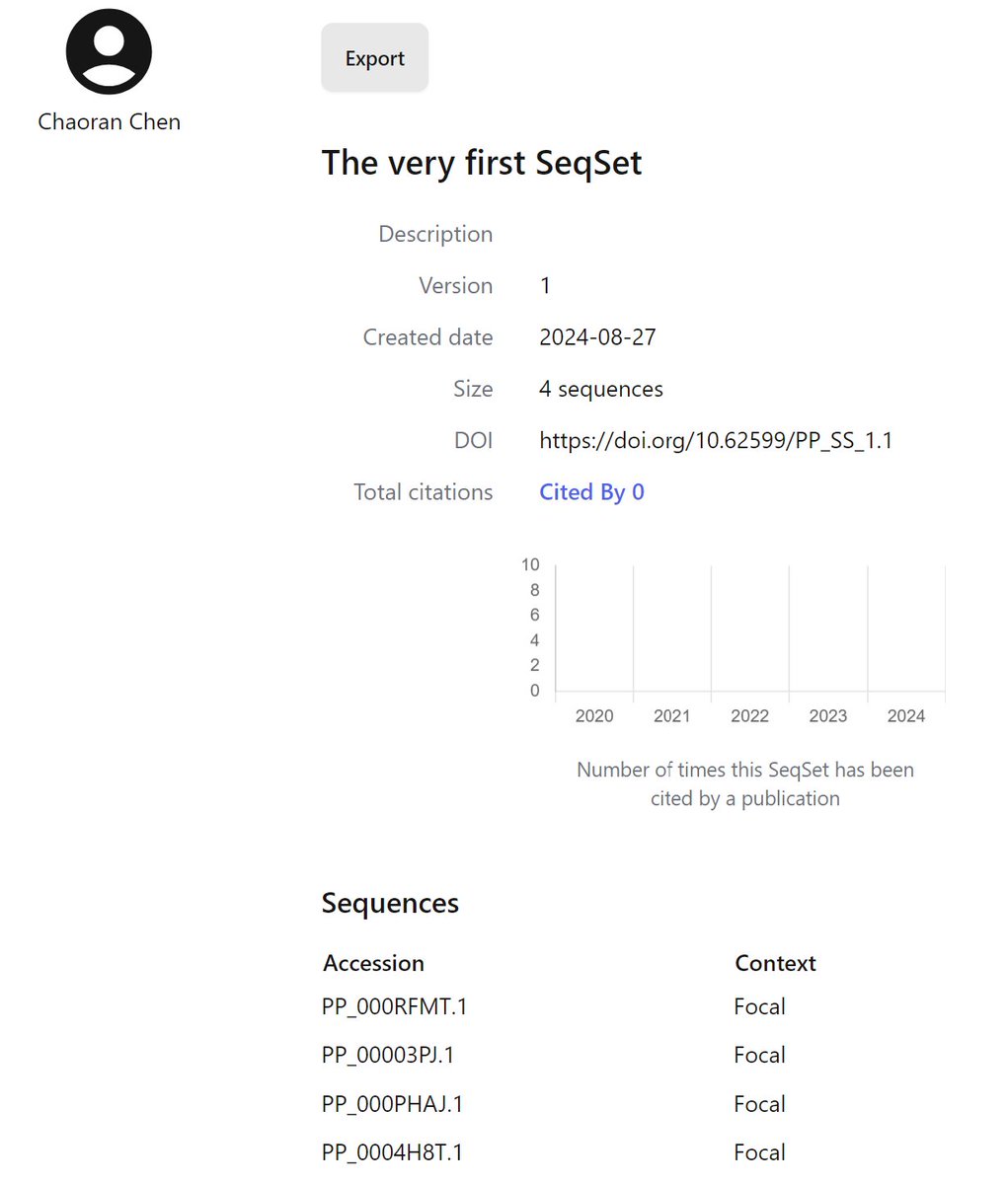 pathoplexus's tweet photo. 🗝️ Recognizing contributions is key! Pathoplexus SeqSets allow researchers to create citable datasets with DOIs, making it easier to track how your sequence data is used in future research. Think Google Scholar, but for pathogen genome sequences. #ScienceCredit
8/14 https://t.co/7u9st5cq42