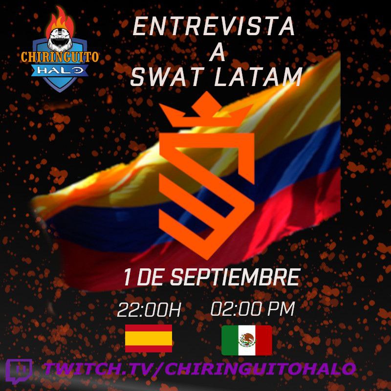 🫡 Este domingo en el #ChiringuitoHalo tendremos una entrevista con el ceo de <a href="/SWAT_Latam/">SWAT Latam</a> y con su creador de contenido <a href="/DrSobrioTV/">SWAT DrSobrioTV</a>  🫡

Tendremos al mando del programa como siempre a <a href="/koletasvendetta/">Elfile</a> y <a href="/MbAbadin/">SNOM Barro</a> 

Pásense por twitch.tv/chiringuitohalo para ver la entrevista

#Halo