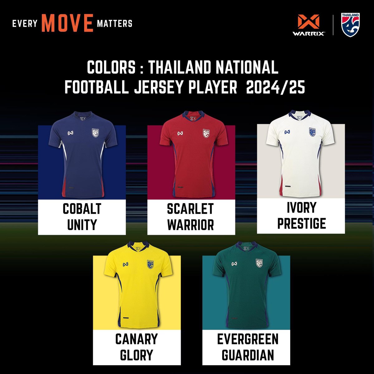 Maillot équipe Nationale De Thaïlande Football Warrix 2024-25 - Taille XL - Occasion