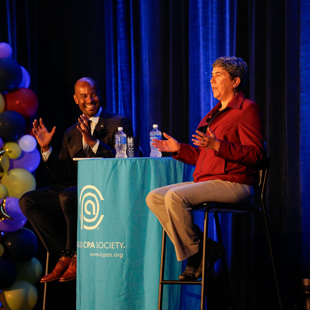 IllinoisCPA's tweet photo. Kicking off with our first keynote this morning at SUMMIT24! ICPAS President and CEO Geoffrey Brown, CAE, and Board of Directors Chair Deborah K. Rood, CPA, MST, shared insights on the state of the CPA profession. #icpassummit https://t.co/hbQ3CNVrdf