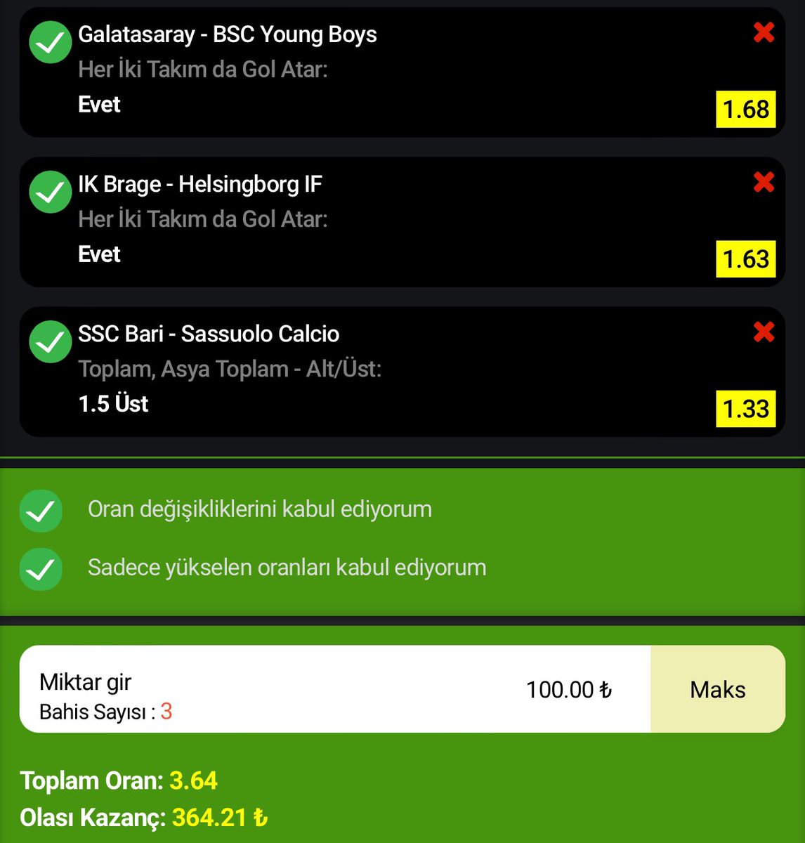 jrbabayaga01's tweet photo. #Kupon2
Ms 3 Maçlık Elexbet Kombini sizlerle 🤩
Bol Şans🍀
@KazanElexle
#Elexbet #Canlıbahis #Maçönü
Elexbet👉 https://t.co/UoeVf3ozCb https://t.co/WdGch4oCMg