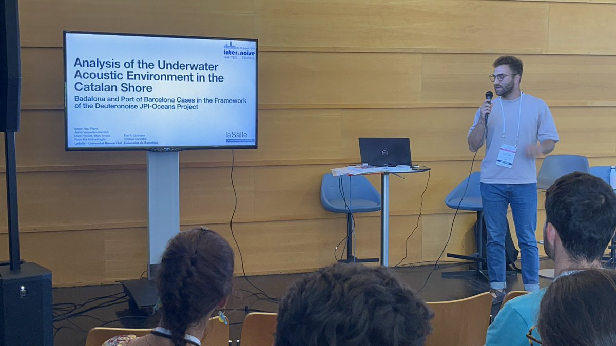 Ignasi Nou, from <a href="/LaSalleBCN/">La Salle BCN</a>, giving details of our work in Deuteronoise <a href="/jpioceans/">JPI Oceans</a> project. Sounds of Badalona and of Port de Barcelona in a first approach of the impact on Oikopleura Dioica.
