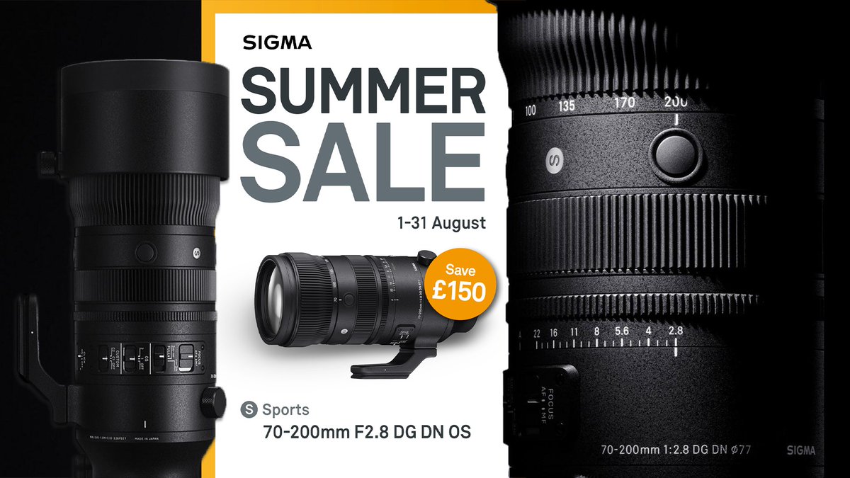 Visual_ImpactUK's tweet image. Just a few days left... ⏳ Save £150 inc. VAT on the latest SIGMA 70-200mm f/2.8 DG DN OS Sports full-frame zoom for Sony E mount: visuals.co.uk/sigma-70-200mm… 
#sigmalens #videoproduction #filmmakersworld #visualimpactuk