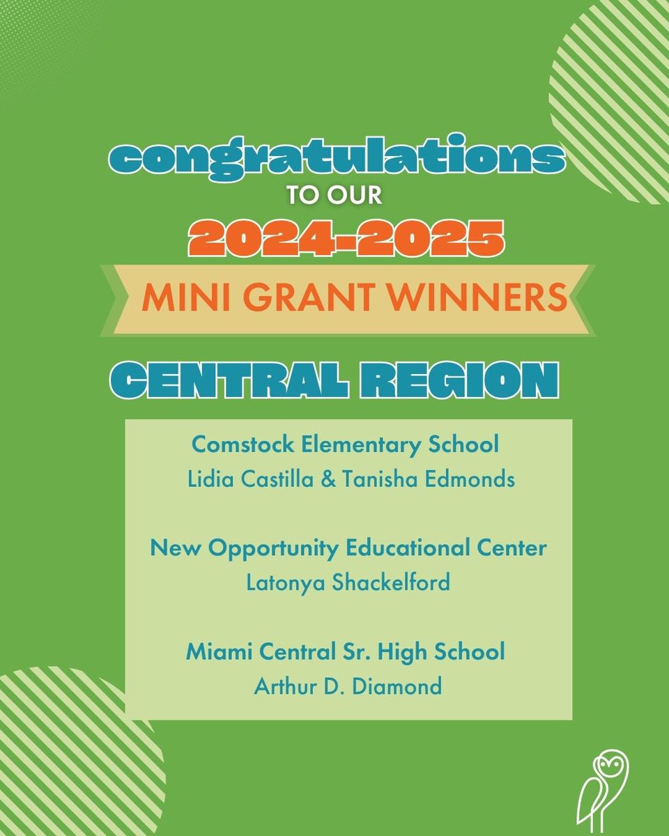 Dadegetsgrants's tweet image. A huge congratulations to the 2024-2025 winners of the Foundation for New Education Initiatives Inc. Mini Grant competition! We look forward to seeing your projects come to life in our community. #grants #mdcps #dadeschools #yourbestchoicemdcps