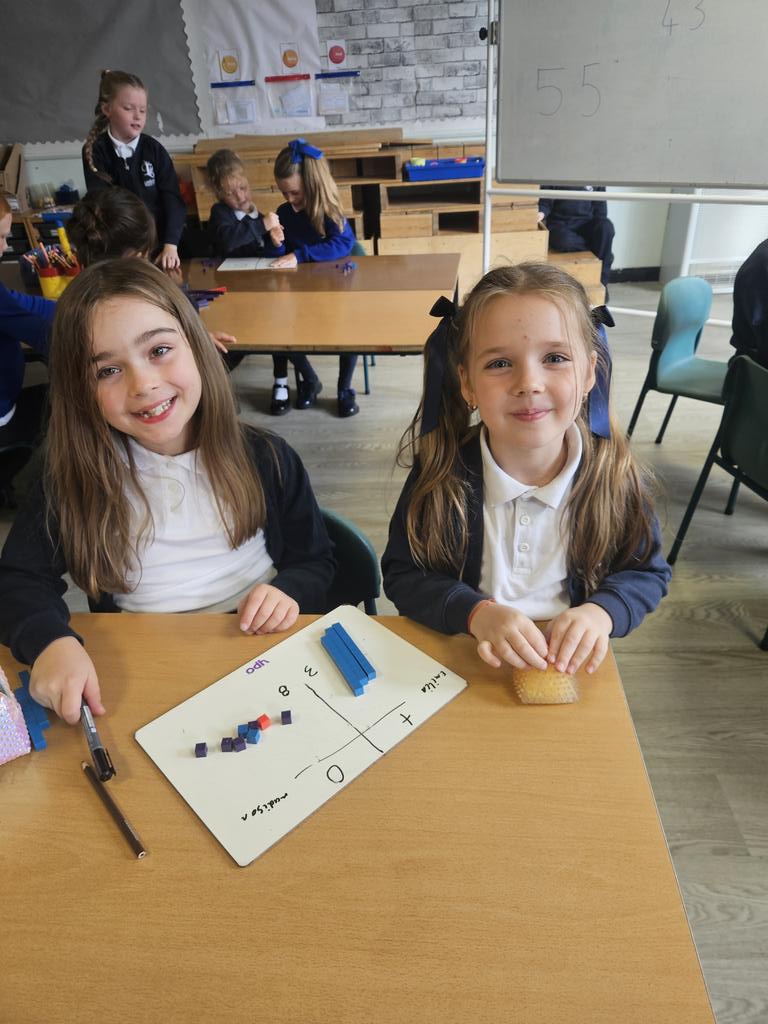 Today we revisited place value using our maths resources. We remembered that each digit in a 2 number has a different value and we demonstrated our knowledge using the tens rods and ones cubes. We then put numbers in order from smallest to biggest! 🔢