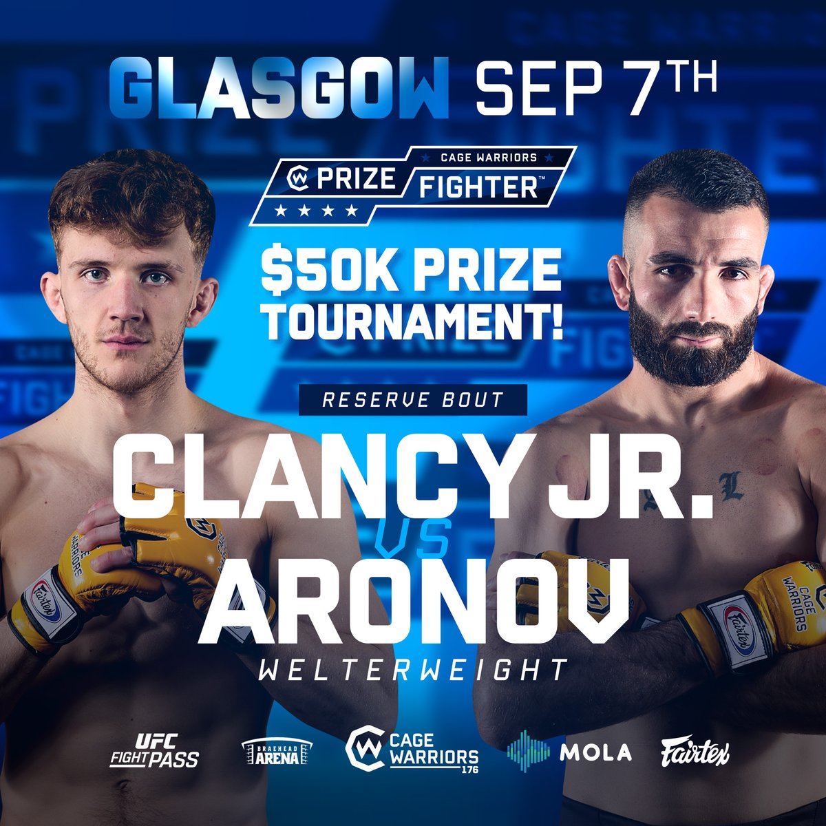 The Show Must Go On‼️🚨

Sean Clancy Jr. will now face Rafael Aronov for a shot at a spot in our $50k #Prizefighter Final on September 7th at #CW176 Glasgow 🏴󠁧󠁢󠁳󠁣󠁴󠁿

Get Tickets Today 👉 bit.ly/4bGrEdx