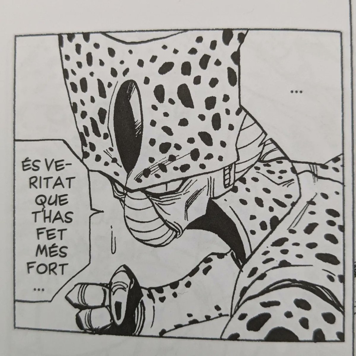 Animación &amp; Manga

Cel + Douga de Cell en primera forma, durante su enfrentamiento contra Mirai Trunks. Viñeta matching del manga de referencia.

Haciendo el post, me he dado cuenta que hay un fallo de pintura en Cell. He comprobado que no fue corregido ¿Lo ves?  🤭