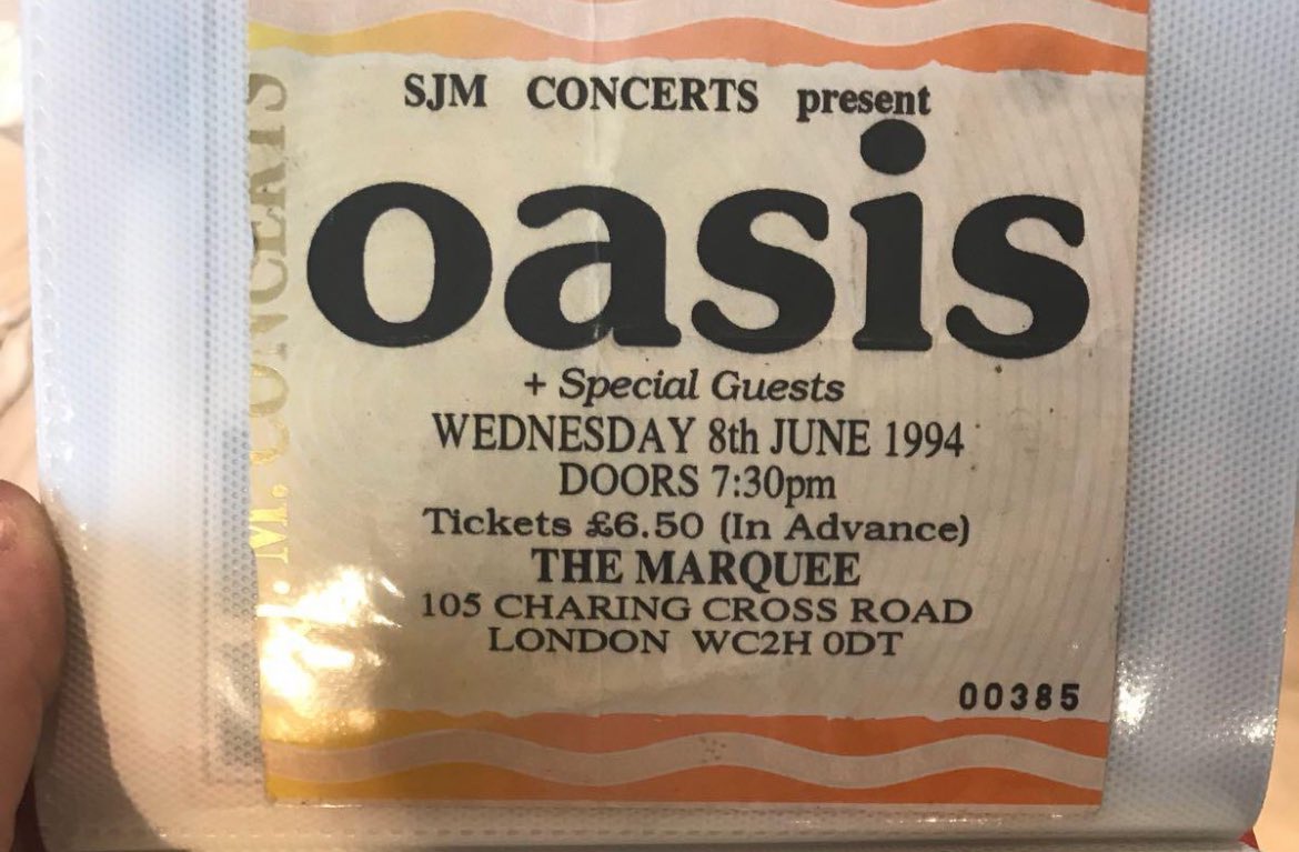 fourthreesix1's tweet photo. @musicvenuetrust @oasis I was there at the Marquee. £6.50 https://t.co/NF38TM8iB1
