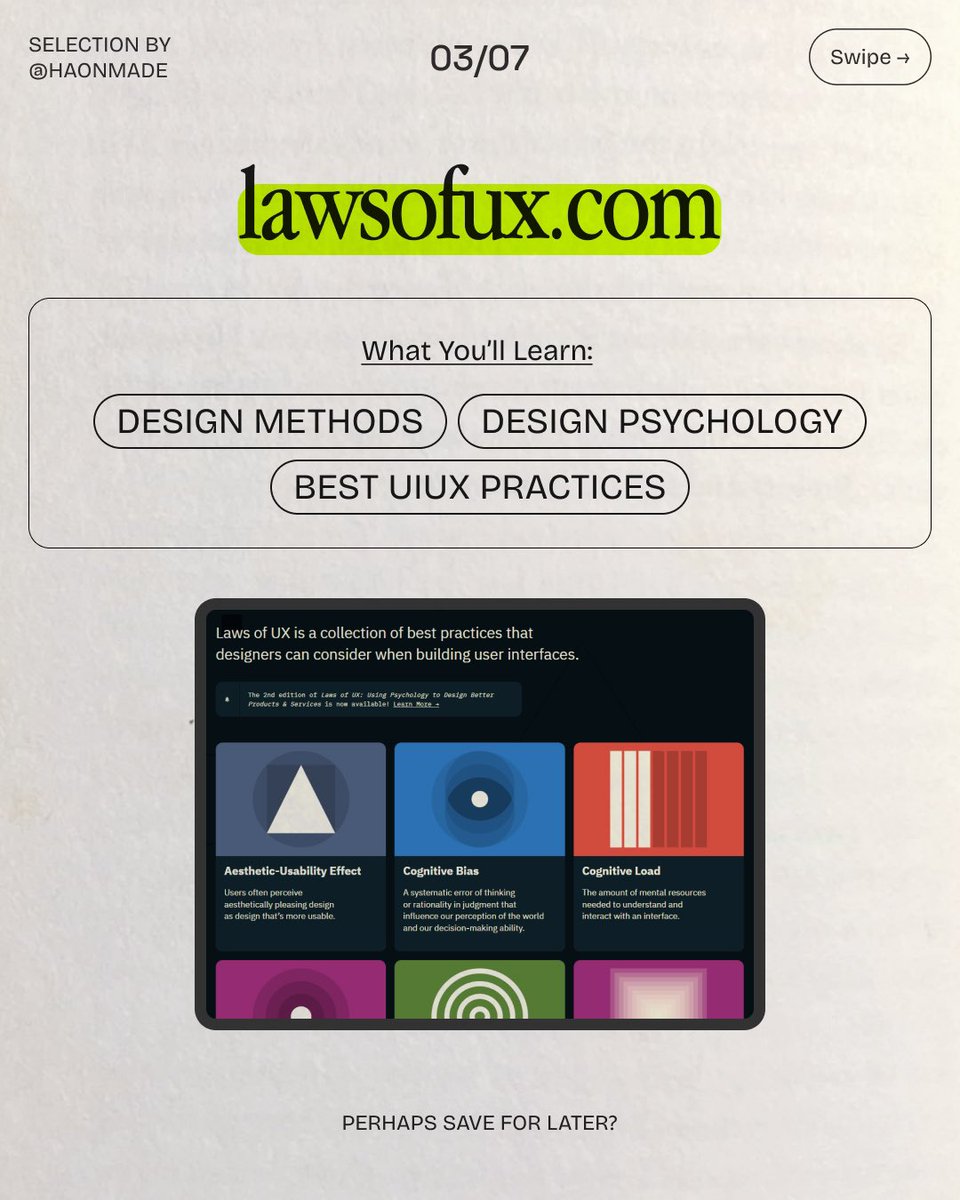 haonmade's tweet photo. Free sites that helps you grow as a UI/UX Designer. https://t.co/GWkwTmSfq0