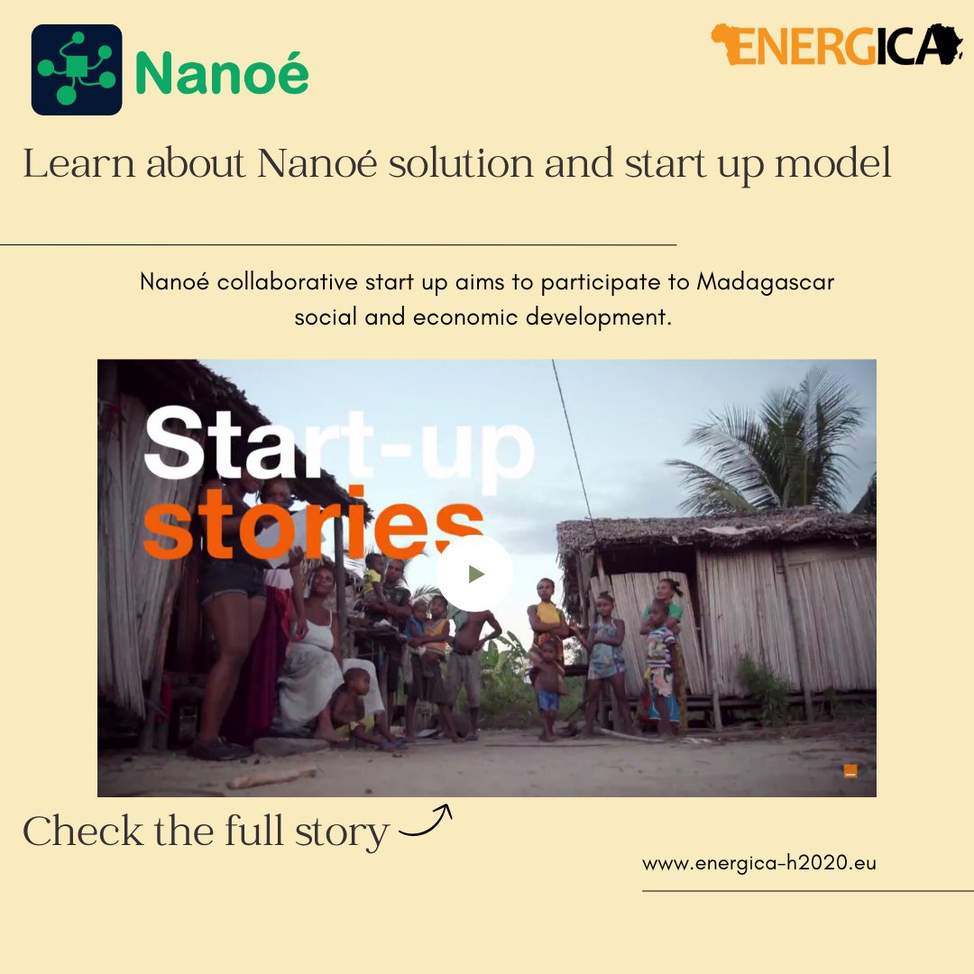 energica_h2020's tweet photo. 🚀 Towards a New Electrification Model for Africa #2 🌍

Nanoé - Madagascar 💡 is a collaborative startup that's redefining how we approach electrification in Africa. https://t.co/QsTP5nYmfV