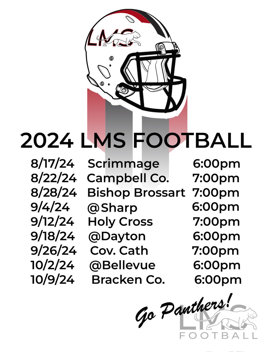 LMSFBALL's tweet photo. Here is an updated schedule and roster.  Tomorrow's game starts at 7pm, locker room opens at 5, and we stretch at 6pm. https://t.co/y7ITIhZMFi