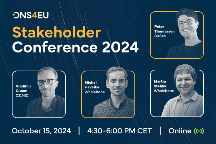 First #DNS4EU Stakeholder Group #Conference!

We'll cover key topics like Threat Intelligence, DoS protection, Protective DNS for #Governments, and Public #Resolvers analysis.

📩 Invitations coming soon for stakeholder members. Not a member? Join here: joindns4.eu/#hp-banner