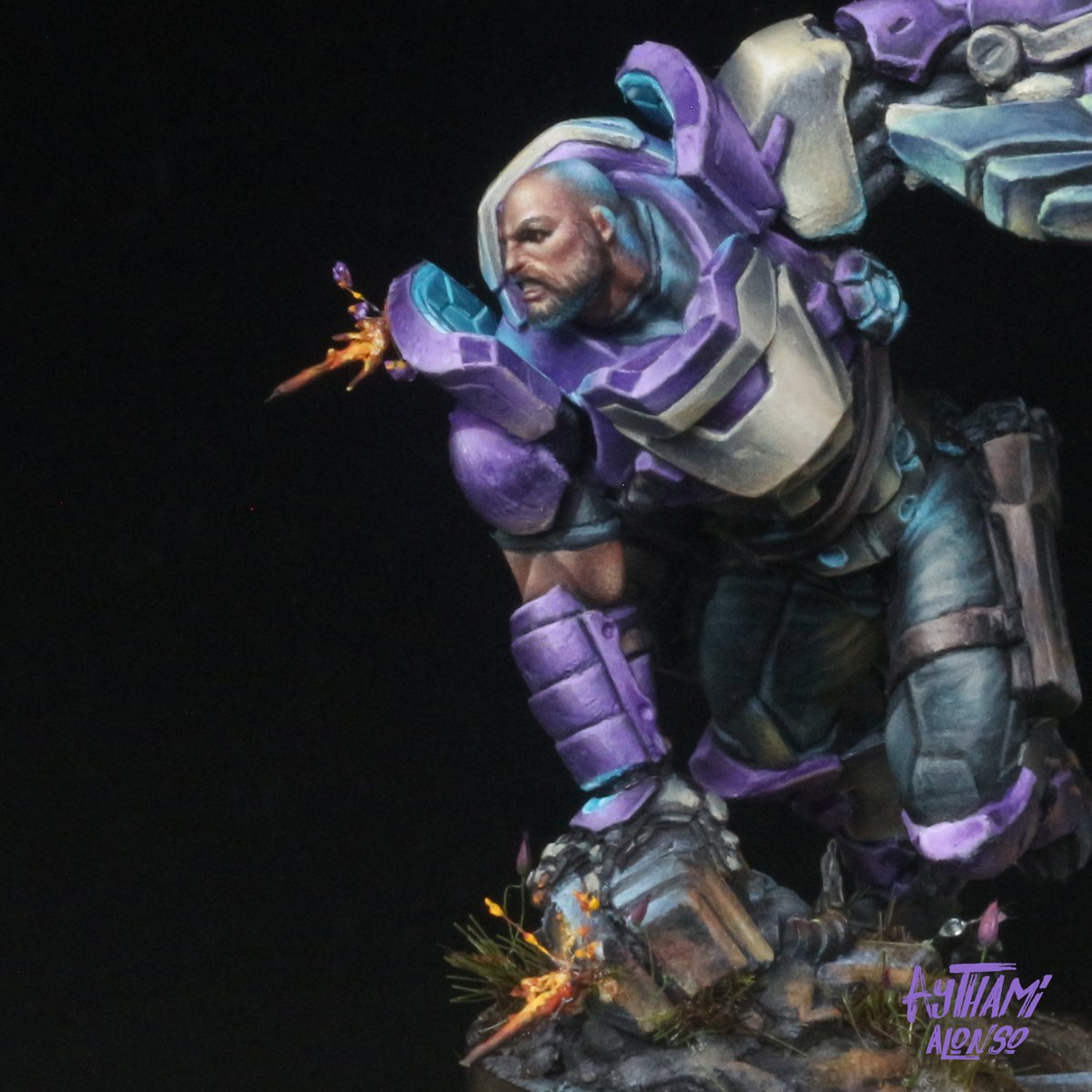 InfinityTheGame's tweet photo. 🏆 Advanced Bronze Award 2/2 of the Infinity painting contest 🏆
Aythami Alonso Art dared with Ajax the great, one of the most recent thermoplastic injected miniatures.
The reflections and the detail of the sparks blew our minds.
#InfinityUniverse #InfinityPaintContest https://t.co/Q5UZJCg0py