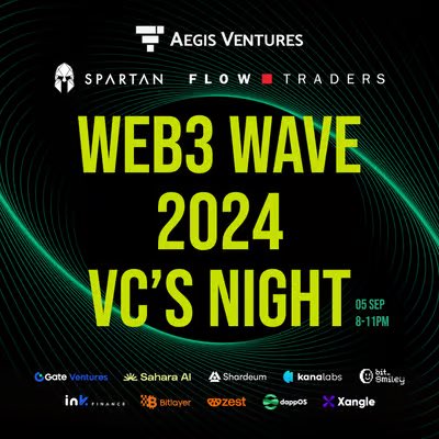 FlowTraders's tweet photo. Looking forward to bringing the community together for Web3 Wave 2024 - VC's Night during #KBW2024.
Proud to be co-hosting alongside @TheSpartanGroup and @aegis_ventures!
📅 Thu 5 Sep
📍 D-Bridge Lounge
Request to join: https://t.co/3sQ79l3C3J https://t.co/UEh2PzJWAT