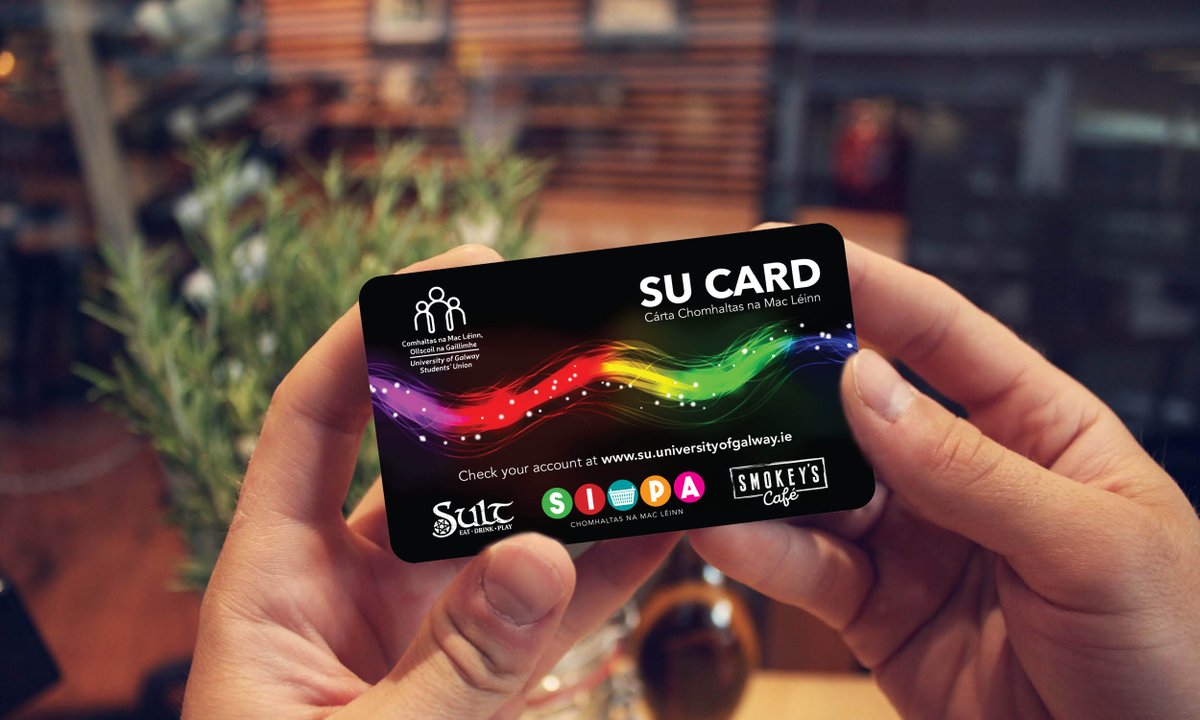 Pick up your FREE SU Card at the SU Office today!

Use it to collect points, get free tea/coffee and special offers at our SU outlets
⭐️Sult
⭐️Students' Union Shop
⭐️Smokey's Café

‼️Don't forget to register your card on YourSpace
🔗auth.yourspace.universityofgalway.ie

#DoChomhaltas