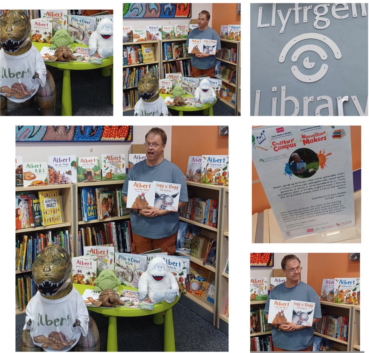 IanBrownTV's tweet photo. Action shots just in of fab #ALBERTthetortoise #HuggnBugg #picturebooks #storytime at #Gowerton #Library with #SwanseaLibraries @discovermore Thanks to #librarians and all involved. Pleased to gift a selection of #books in English and Welsh to the library https://t.co/Olqfb5dRZA https://t.co/vk5Jxi7FDC