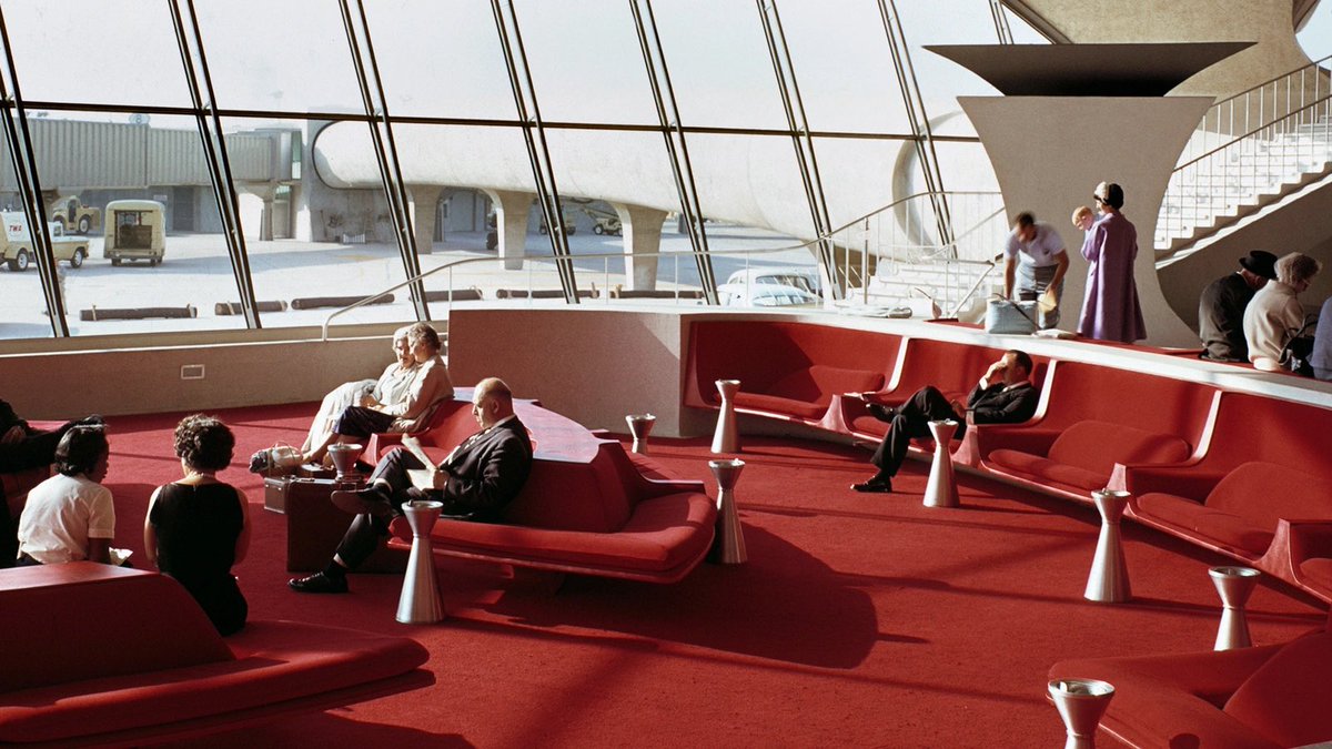 The iconic TWA Terminal at JFK Airport outside of New York City 

Designed by architect Eero Saarinen (1962)