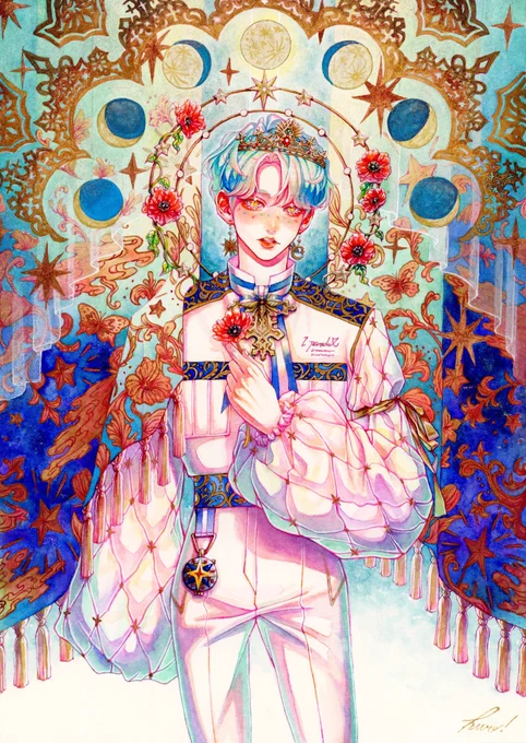 #IParadoXart2020年 透明水彩 微睡む雛芥子 
