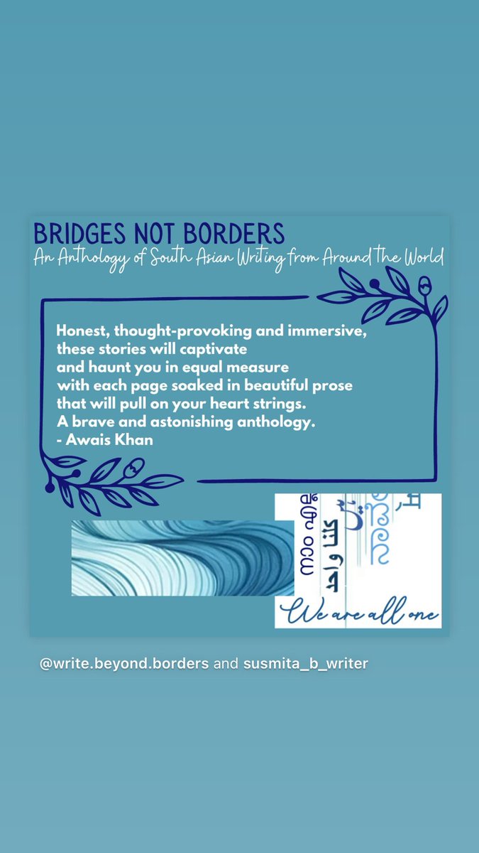 Write Beyond Borders (@writebborders) on Twitter photo Praise for #bridgesnotborders anthology from the wonderful <a href="/AwaisKhanAuthor/">Awais Khan</a>
Not long before the launch! Praise for #bridgesnotborders anthology from the wonderful <a href="/AwaisKhanAuthor/">Awais Khan</a>
Not long before the launch!