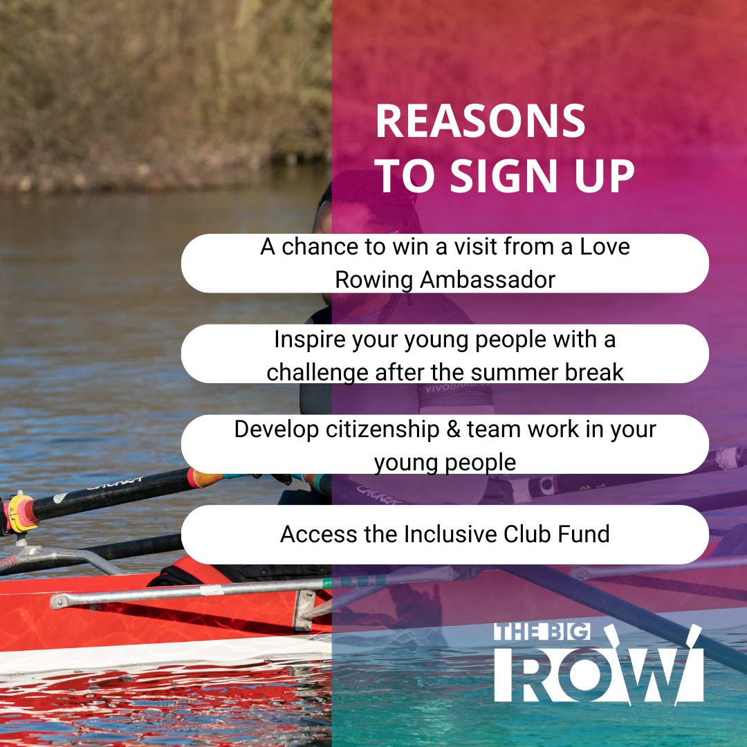 Calling all teachers and school rowing coaches! Preparing to return to school prepare for The Big Row. Get your school registered now and start the year with an inspirational start linked to The Games in Paris. 

loverowing.org/big-row/
